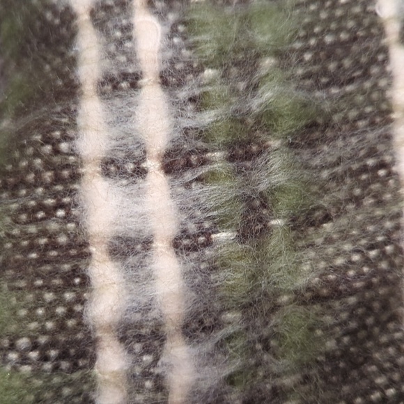 Sweater Blanket Scarf Wrap Brown Green Blush Pink Fringe Warm - Picture 7 of 7